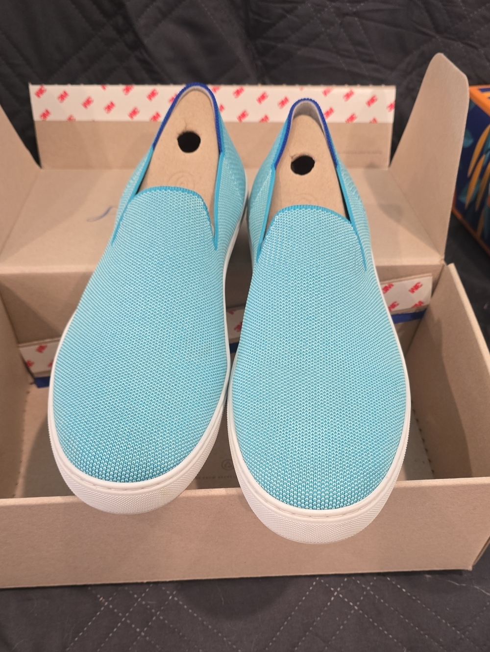 Rothy's Blue & White Slip-On Sneakers - Picture 3 of 6
